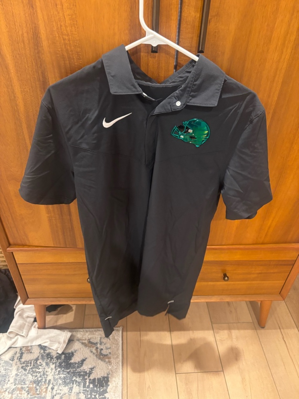 University of Oregon Nike Black Jacket with Subtle White Swoosh